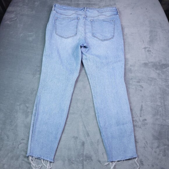 Old Navy Womens Rockstar Super Skinny Ankle Jeans 12 Distressed Light Wash - Picture 3 of 8
